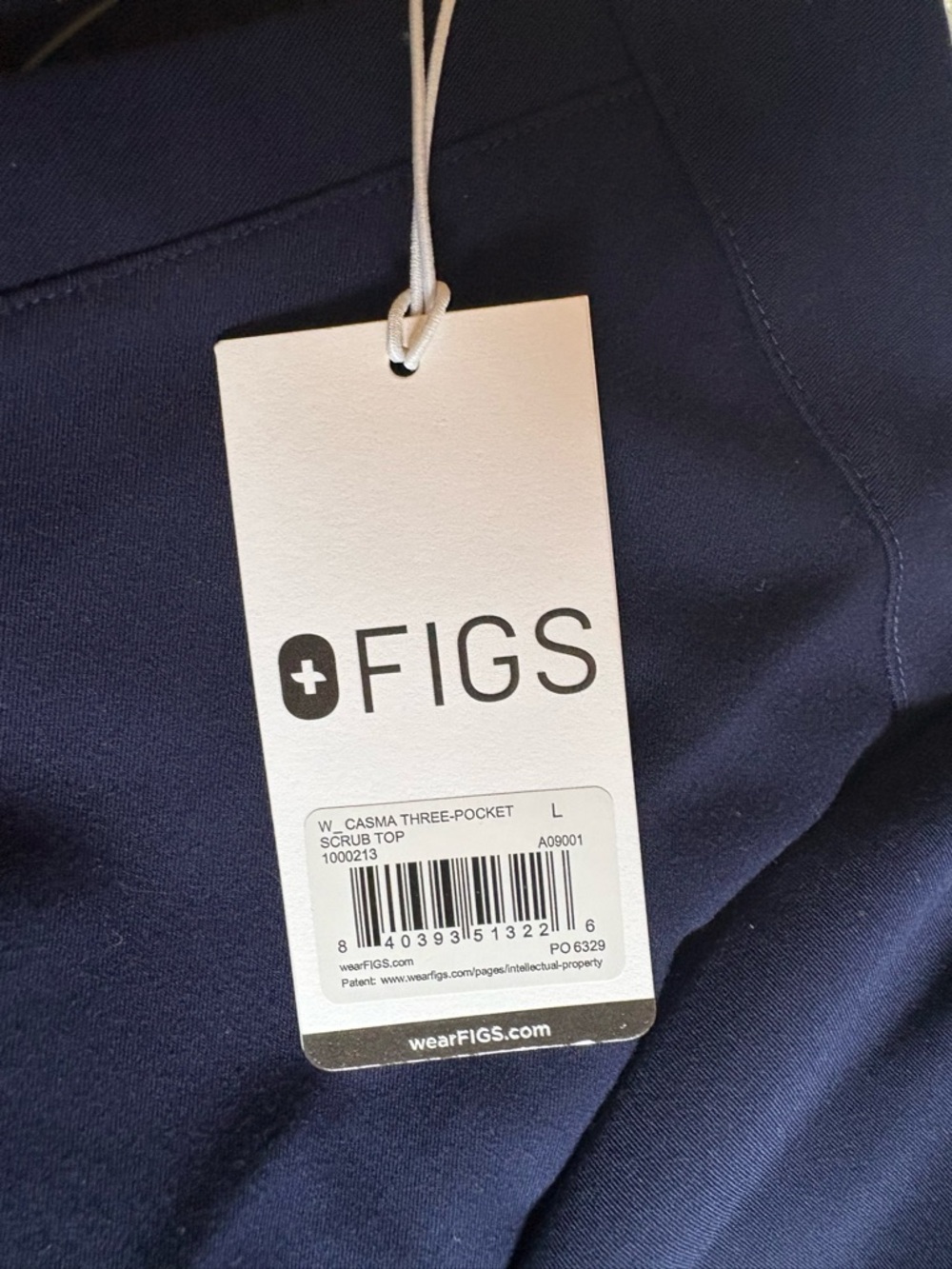 FIGS Navy V‑Neck Scrub Top - Picture 3 of 3